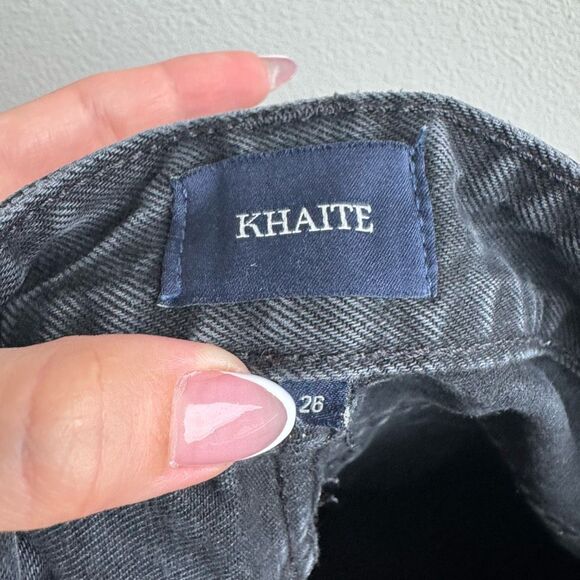 KHAITE Martin Straight Leg 90’s Black Gray Slouchy Relaxed High Rise Size 26 - Picture 8 of 8